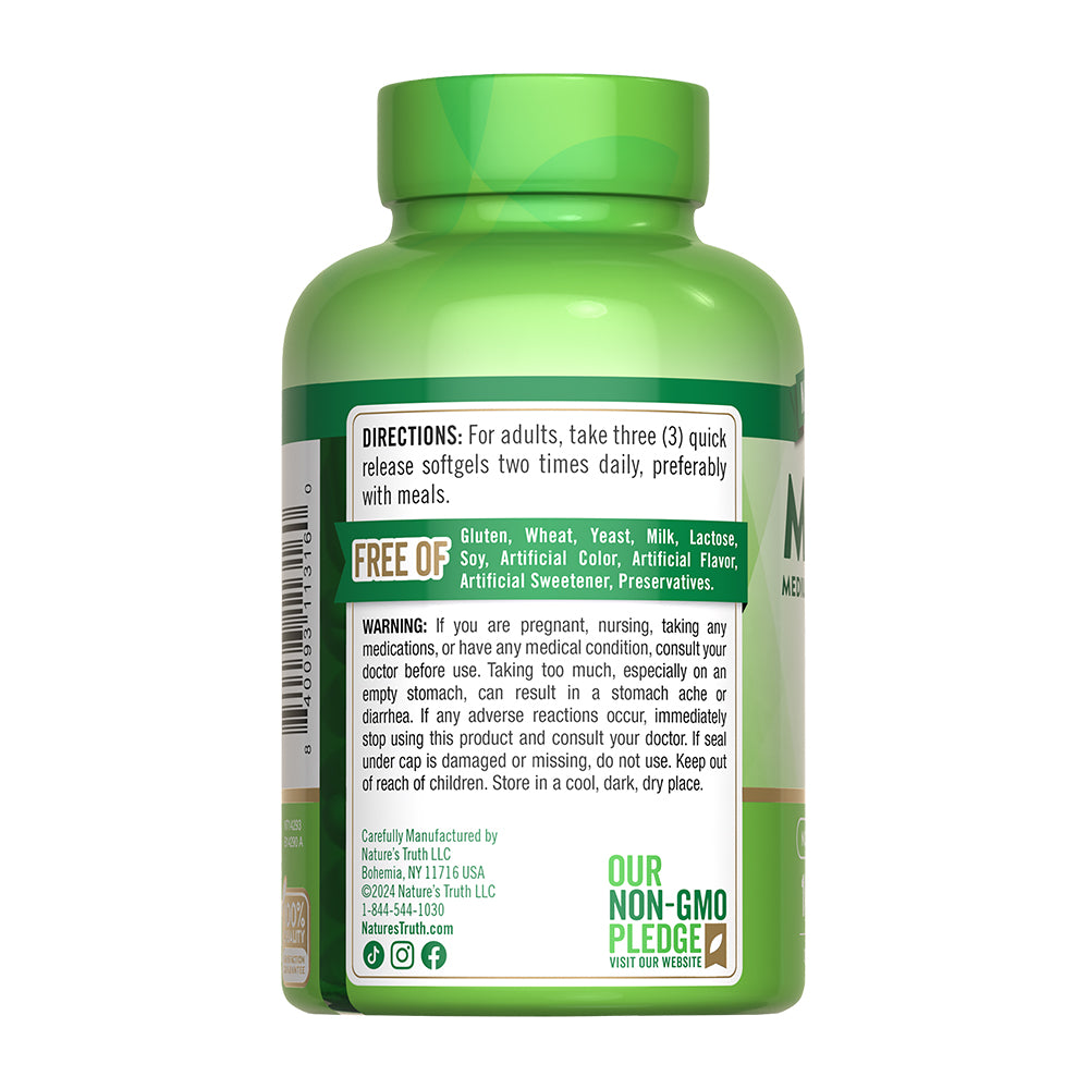 MCT Oil 3.600 Mg – 100 Cápsulas Blandas