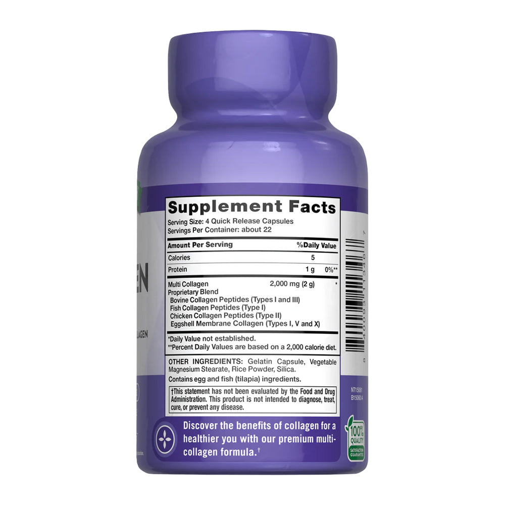 Multi Collagen Complex Colágeno Tipo I, II, III, V, X - 90 Cápsulas