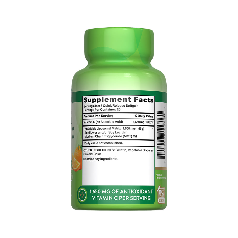 Vitamina C Liposomal 1650 mg - 60 cápsulas Liberación rápida