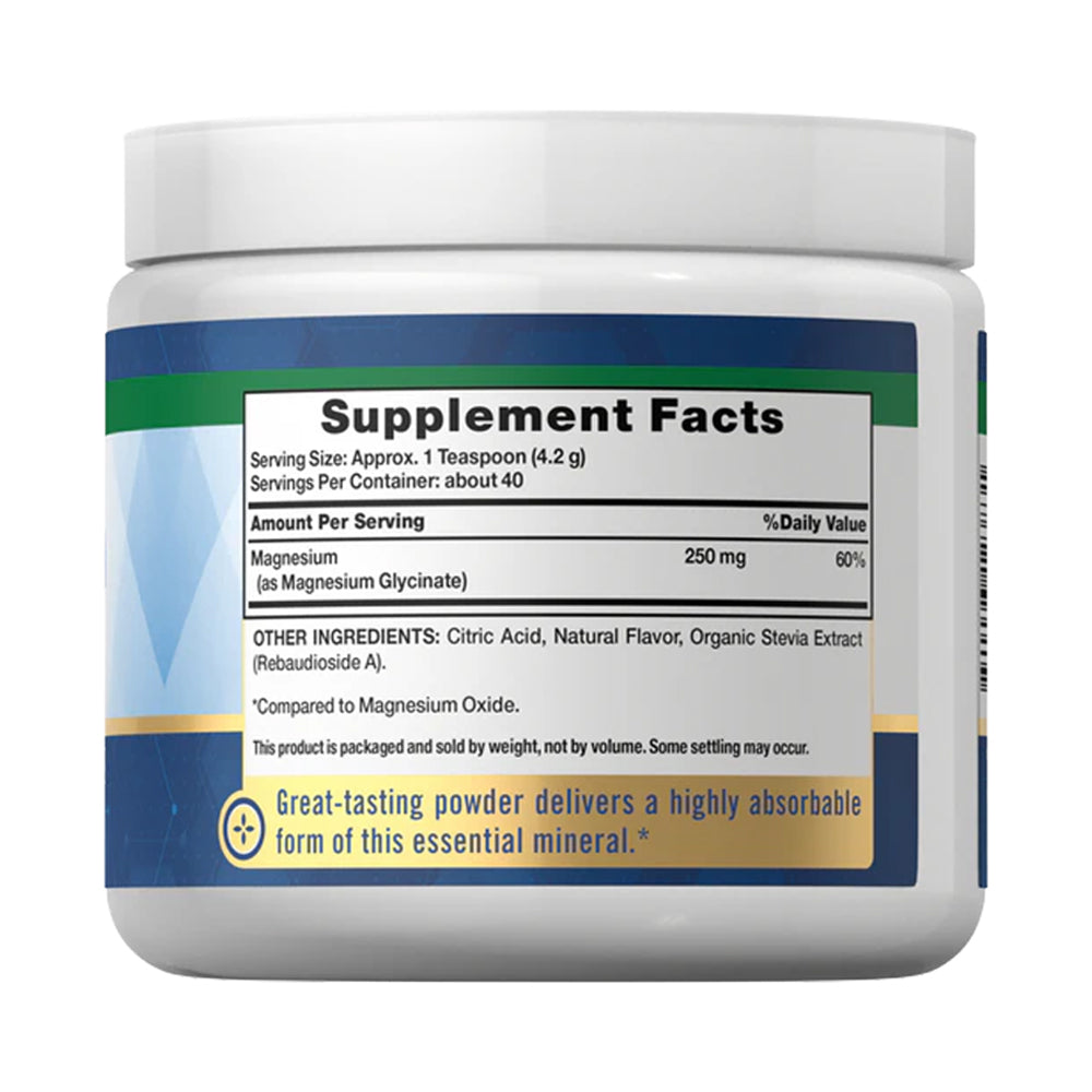 Magnesio Glicinato en polvo sabor limón 170 gr (Sin Glúten)