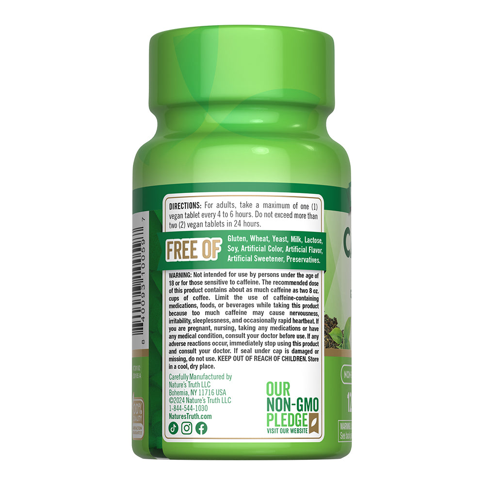 Cafeína 200 Mg con Té Verde – 120 Tabletas