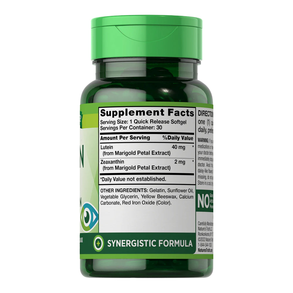 Luteina 40 mg + Zeaxantina - 30 Cápsulas Blandas