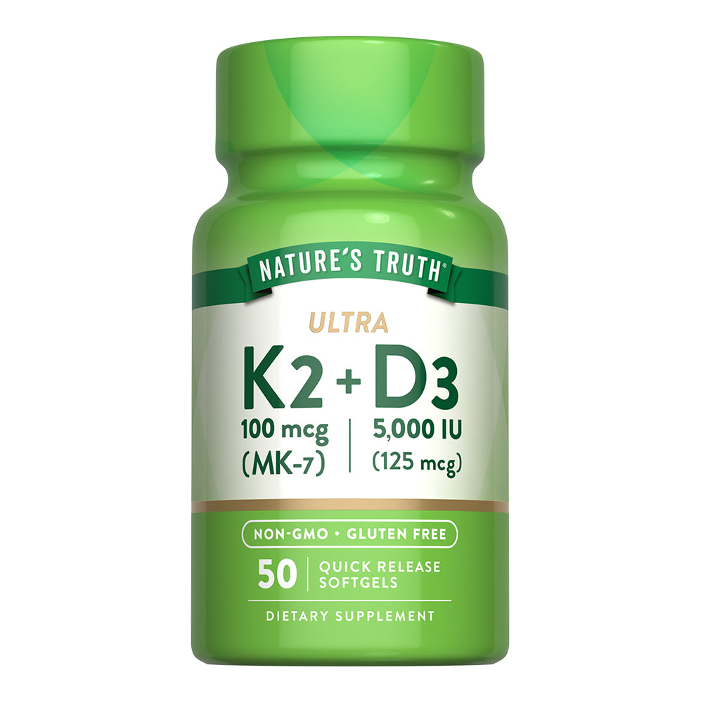 Vitamina Ultra K-2 + MK-7 +D3 - 50 Cápsulas