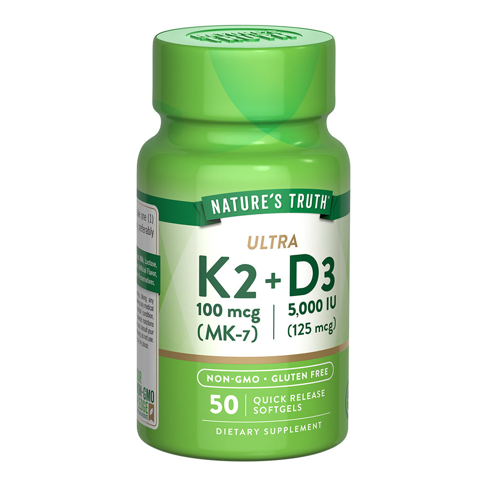 Vitamina Ultra K-2 + MK-7 +D3 - 50 Cápsulas