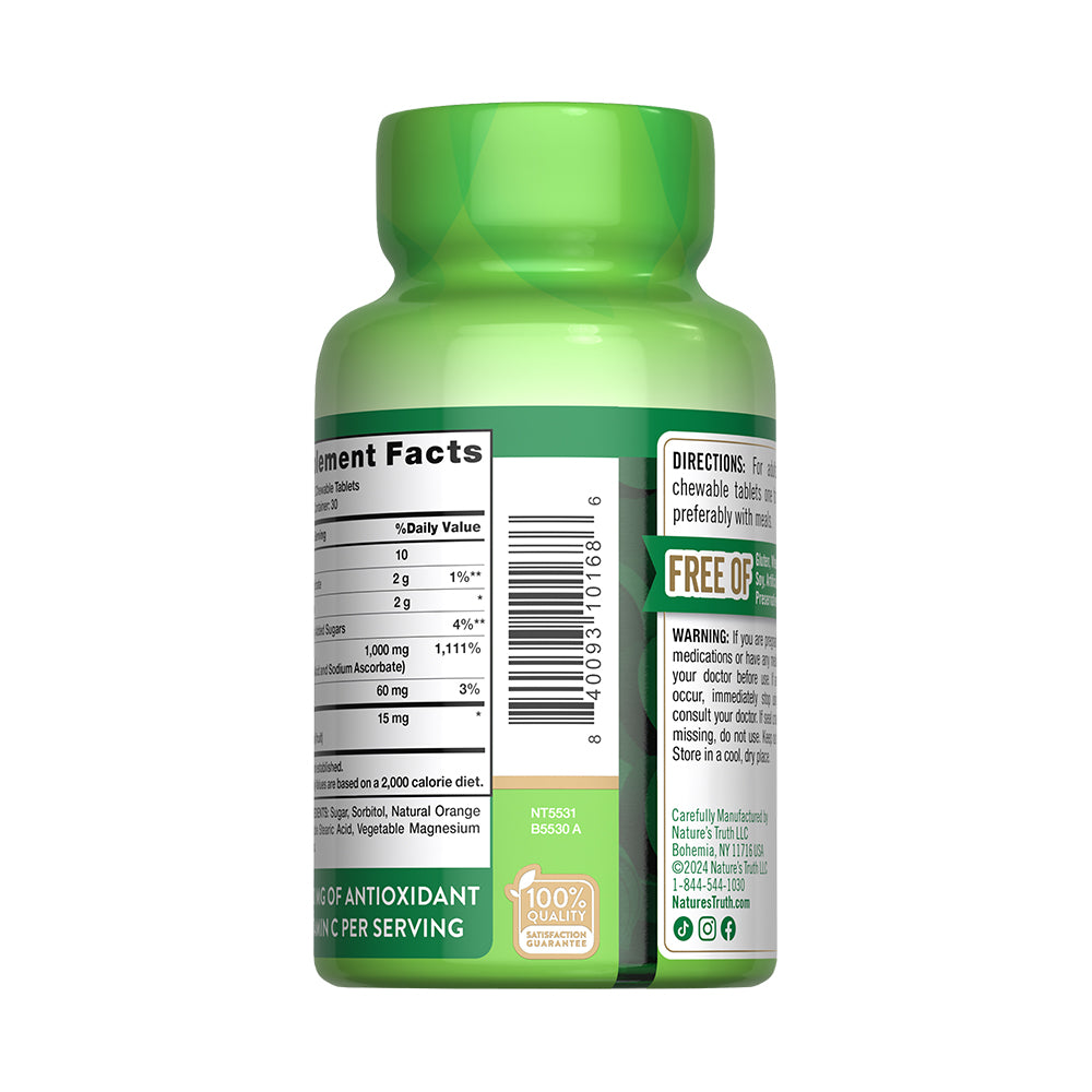 Vitamina C 1000 mg x2 comprimidos - 60 Comprimidos Masticables