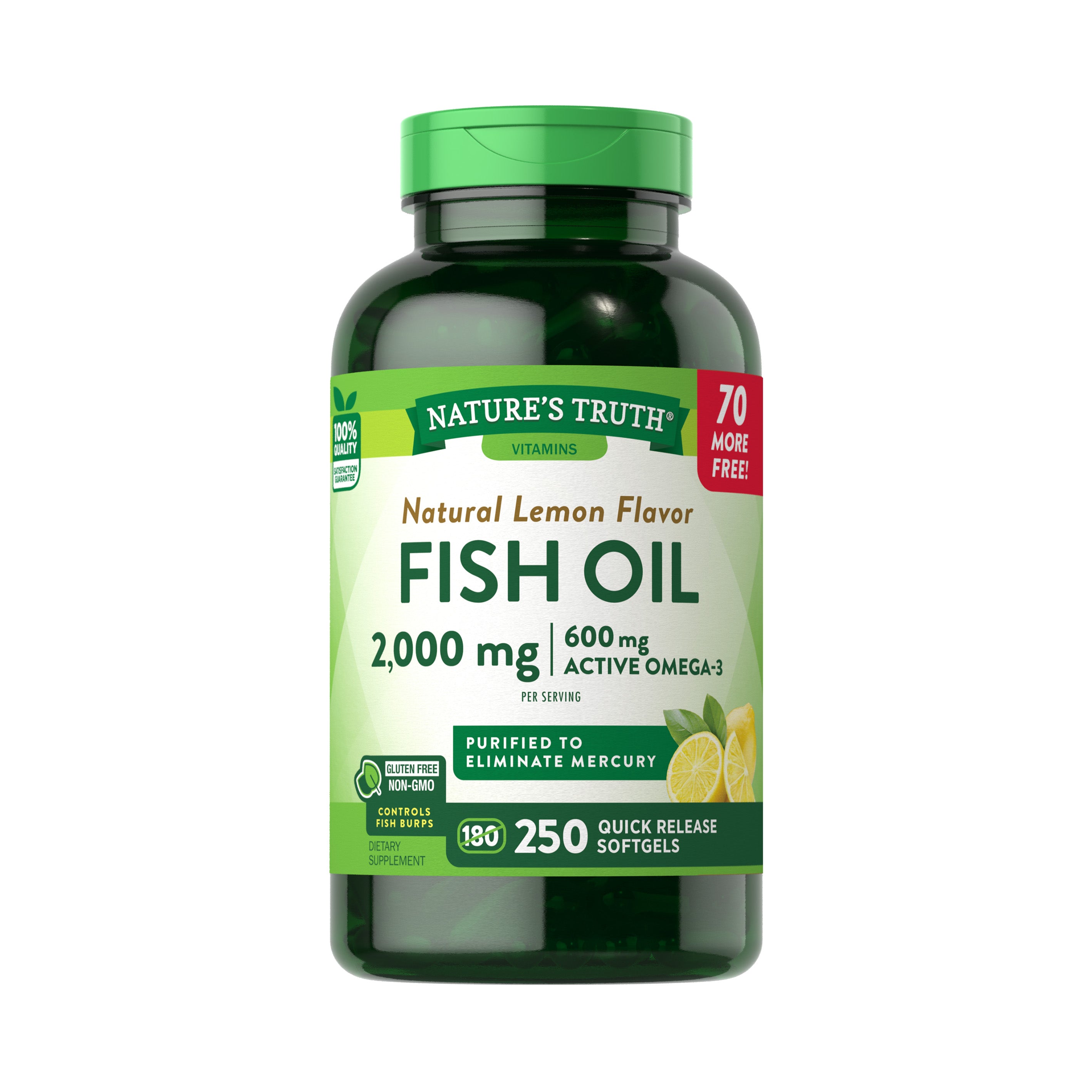 Omega 3 Fish Oil 2000 mg con esencia de limón - Cápsulas Blandas