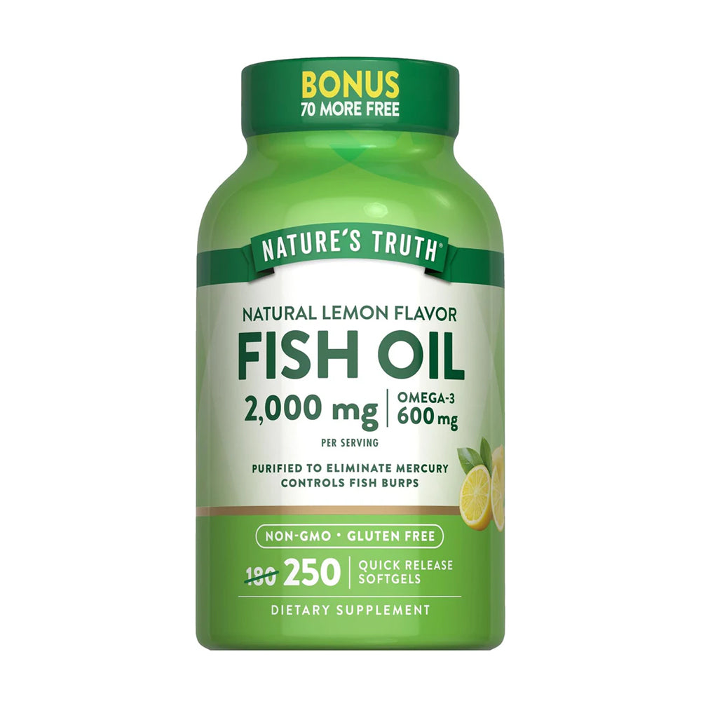 Omega 3 Fish Oil 2000 mg con esencia de limón - Cápsulas Blandas