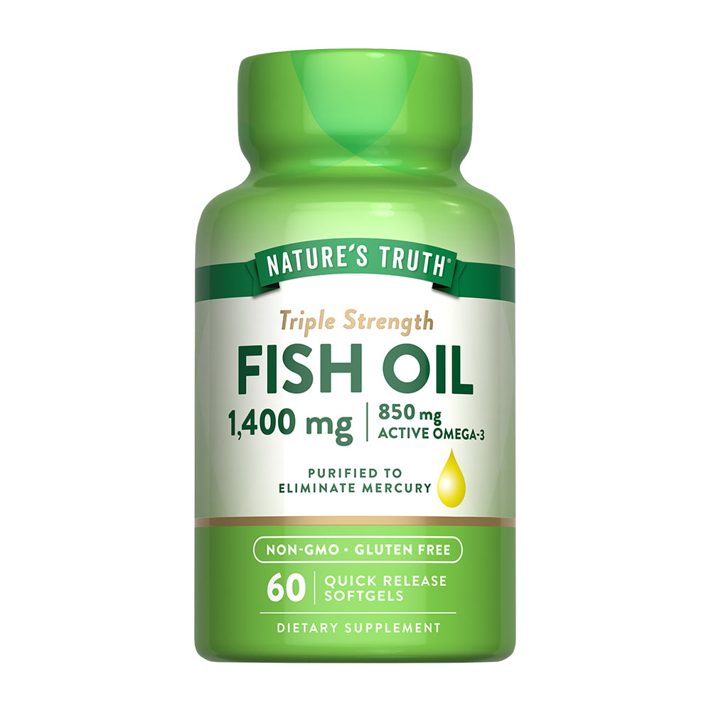 Omega 3 Fish Oil 1400 mg con esencia de limón - 60 Cápsulas Blandas