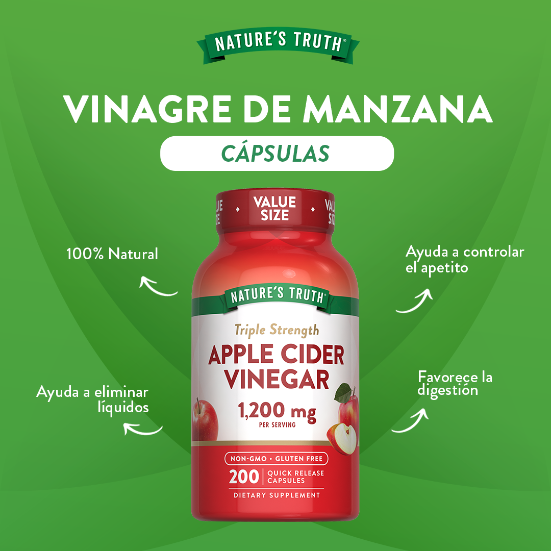 Vinagre de Manzana 1200 Mg -Cápsulas