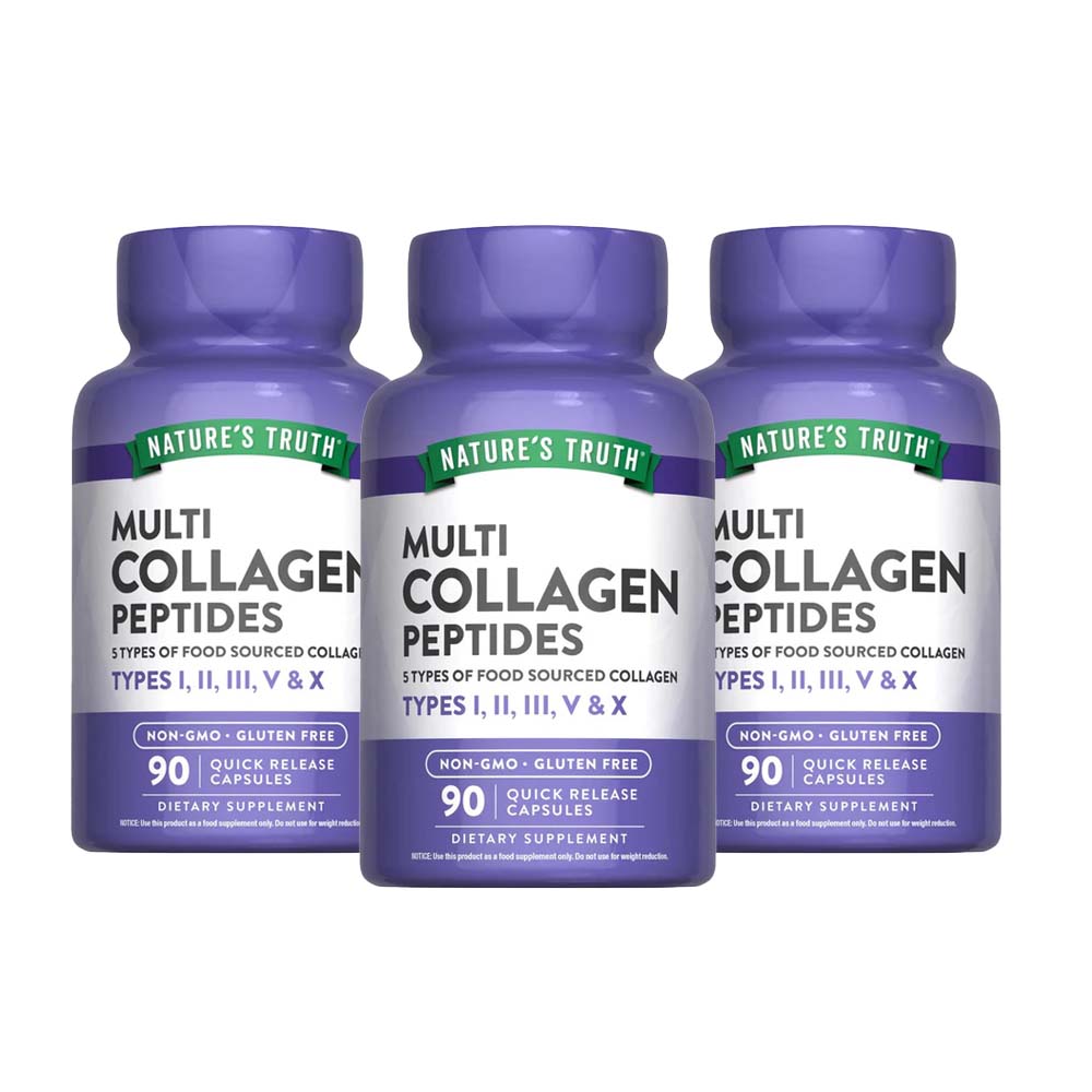 Pack x3 Multi Collagen Complex Colágeno Tipo I, II, III, V, X
