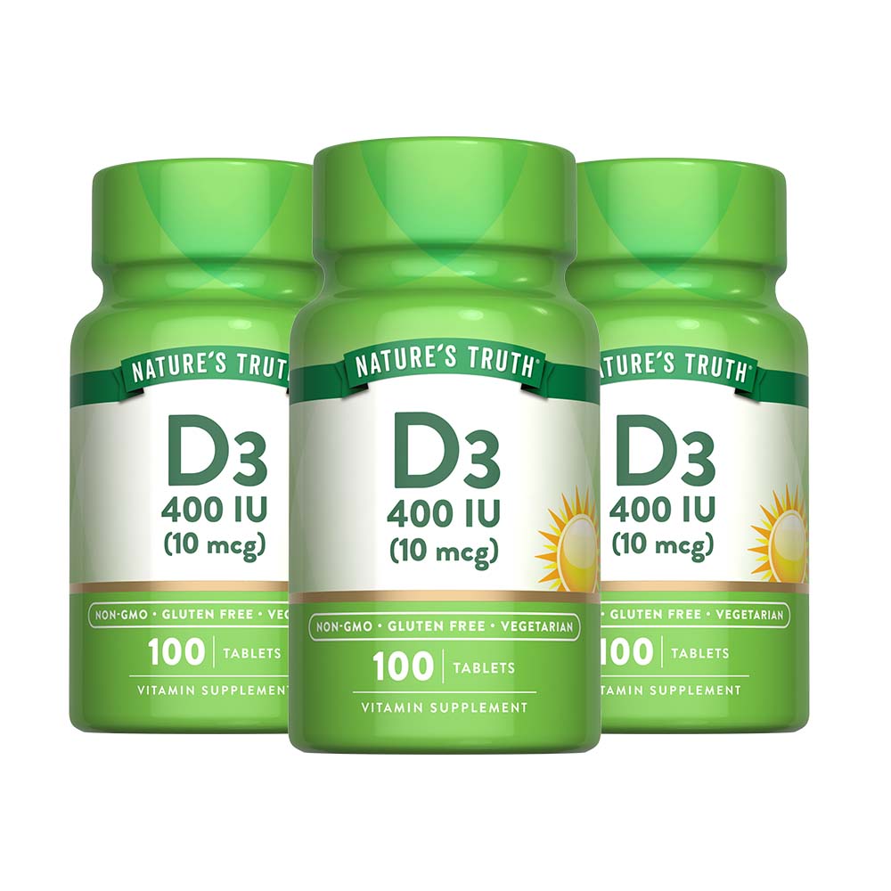 Pack x3 Vitamina D3 400 IU - 3 x 100 comprimidos