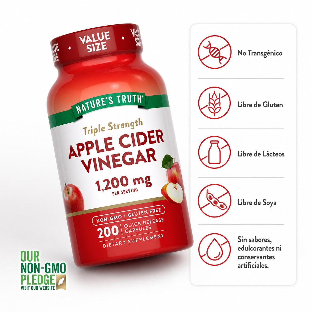 Vinagre de Manzana 1200 Mg -Cápsulas