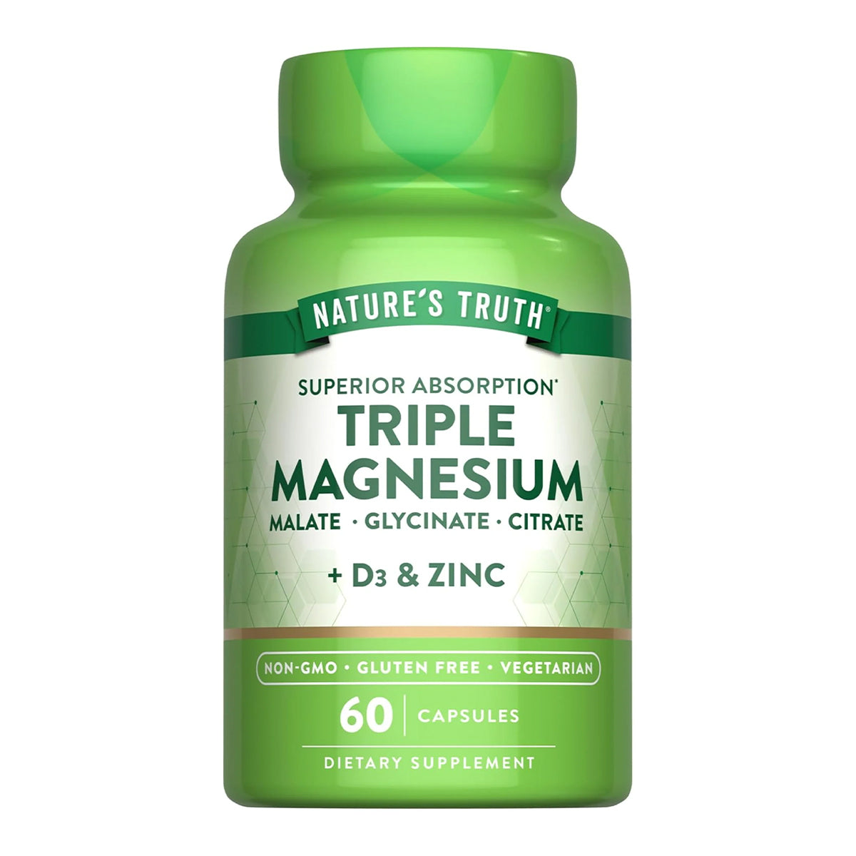 Triple Magnesio + Zinc+ Vitamina D - 60 cápsulas
