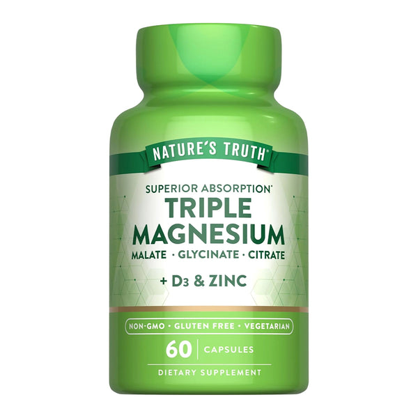 Triple Magnesio + Zinc + Vitamina D | 60 Cápsulas – Nature's Truth