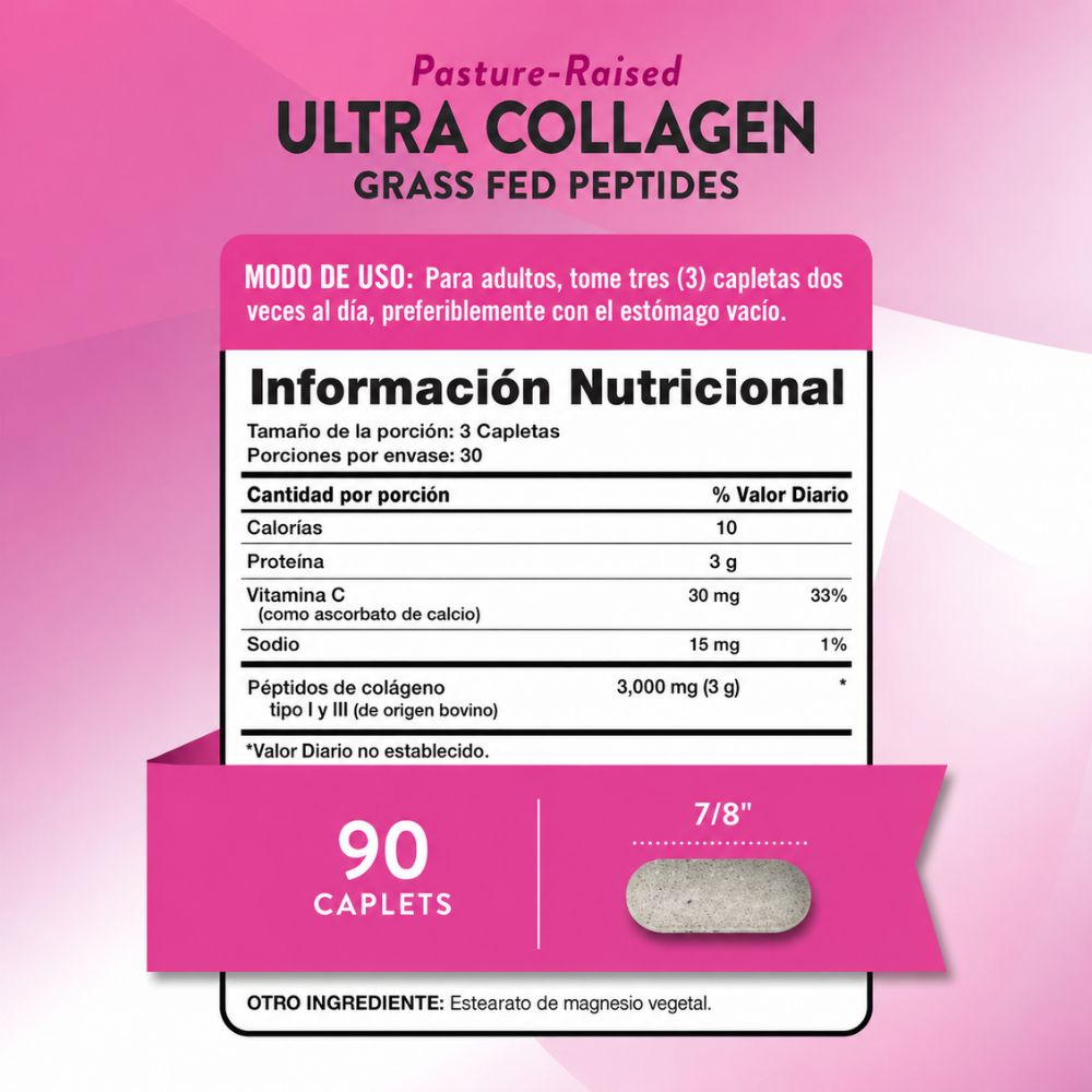 Colágeno Hidrolizado Tipo I & III con Vitamina C - 90 Comprimidos