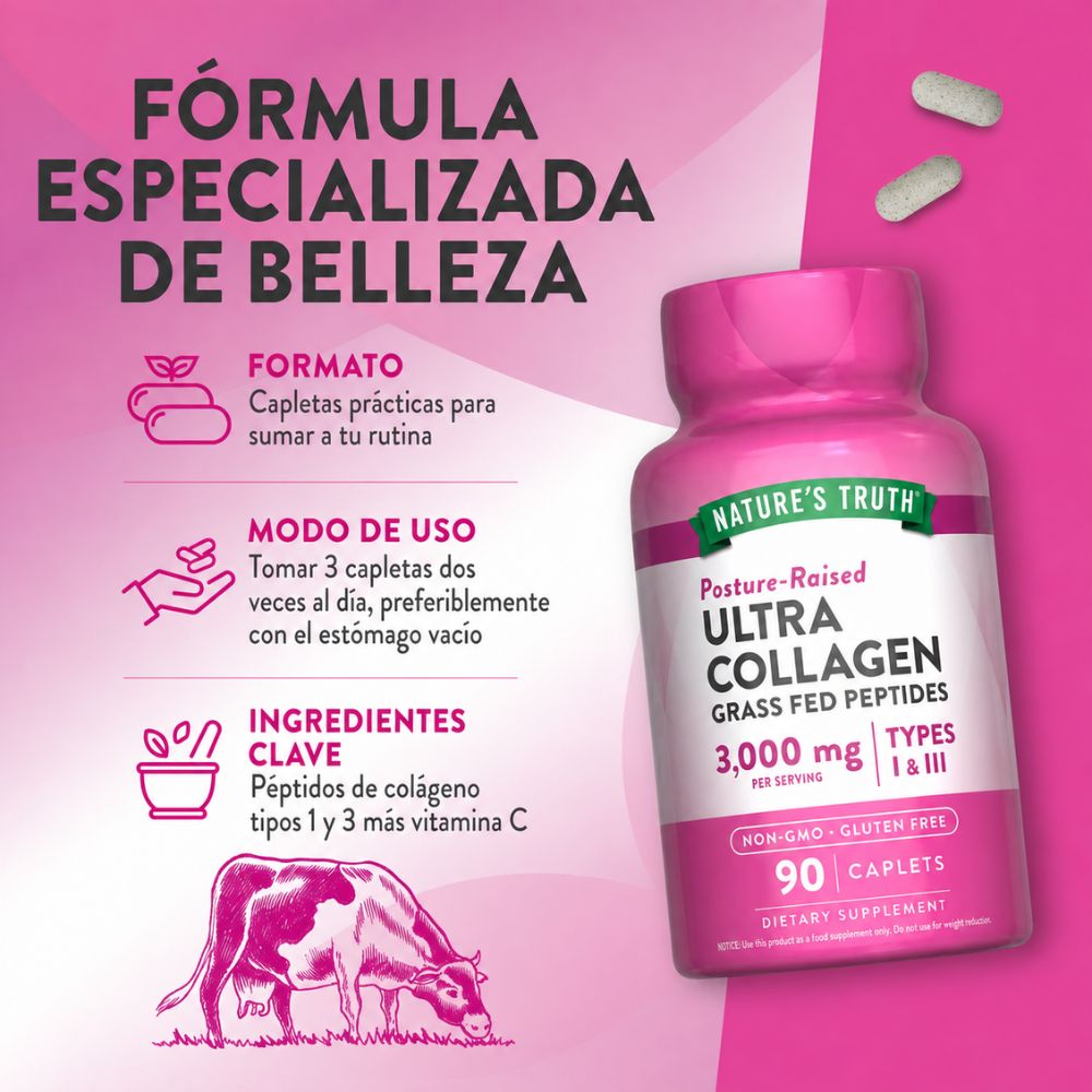 Colágeno Hidrolizado Tipo I & III con Vitamina C - 90 Comprimidos