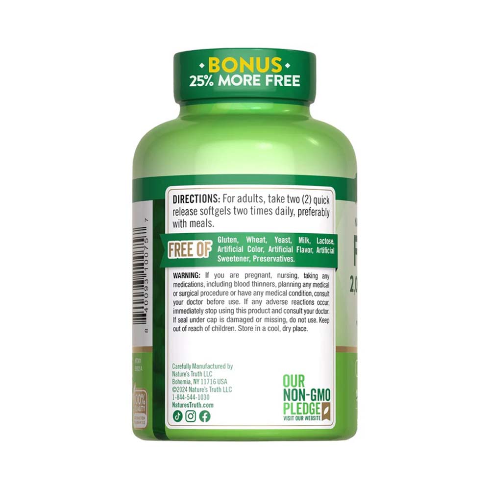 Omega 3 Fish Oil 2000 mg con esencia de limón - Cápsulas Blandas