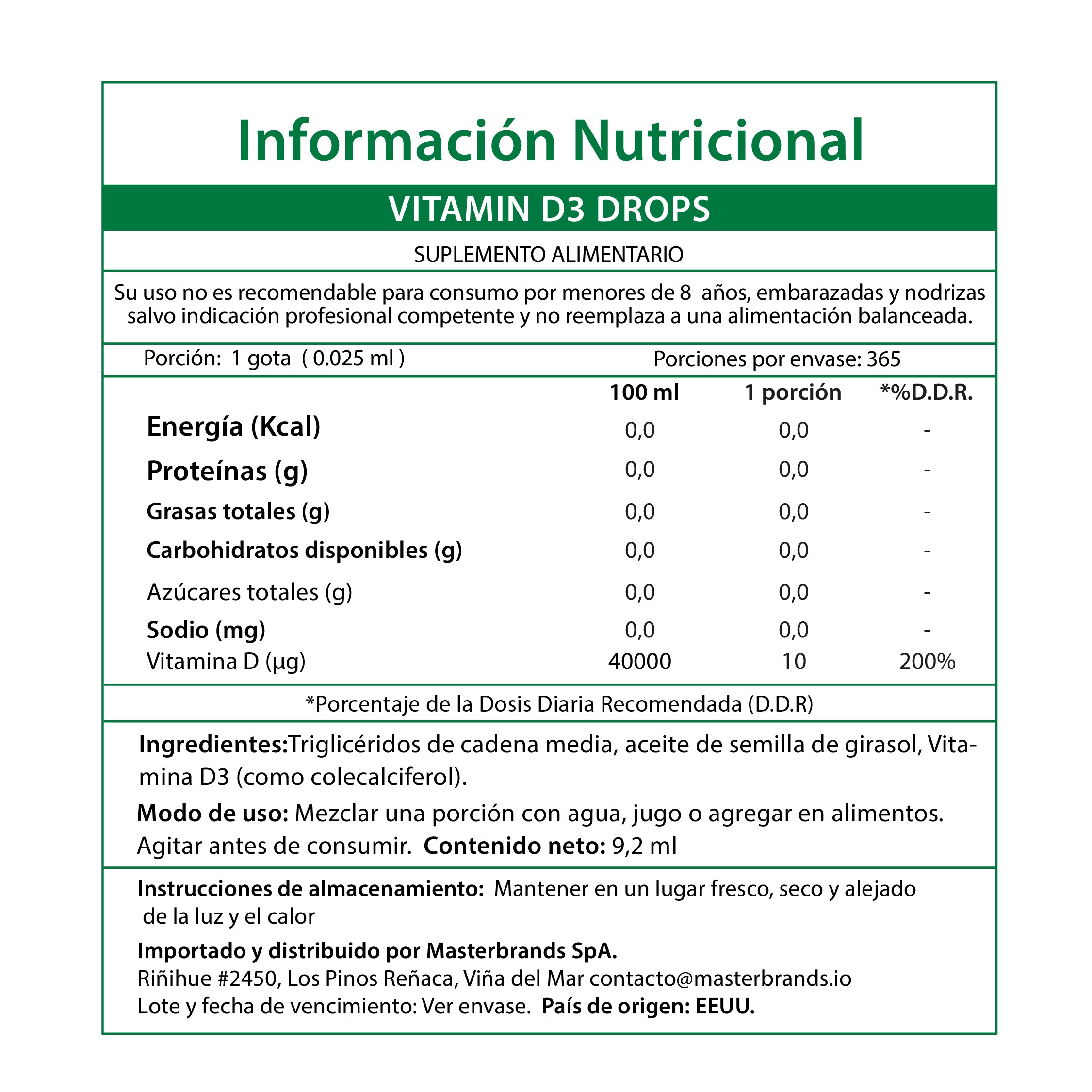Baby Vitamin D3 10 Mcg (400 UI) Gotas 9,2 Ml