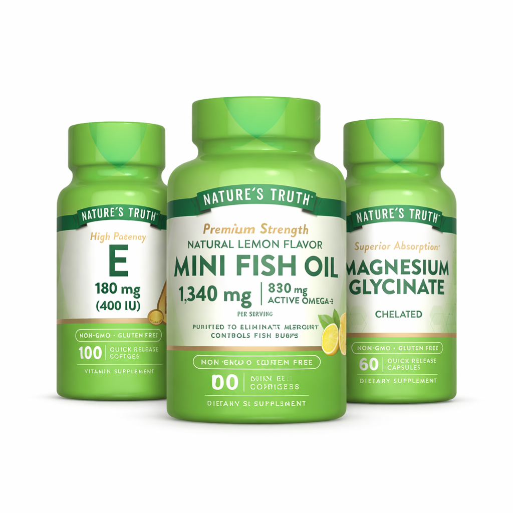 Pack "Corazón y Cerebro" - Omega 3 + Magnesio Glicinato + Vitamina E