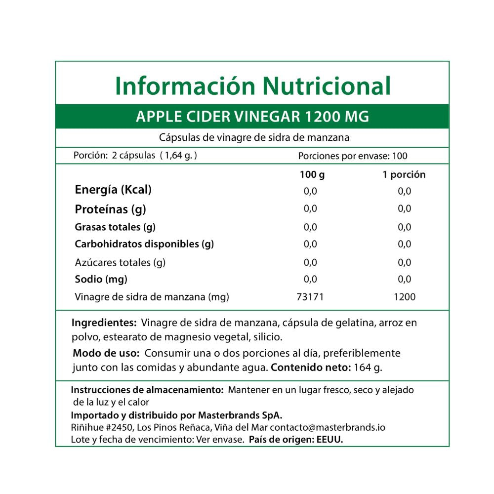 Pack 3x Vinagre de Manzana 1200 Mg - 200 Cápsulas | 10 meses